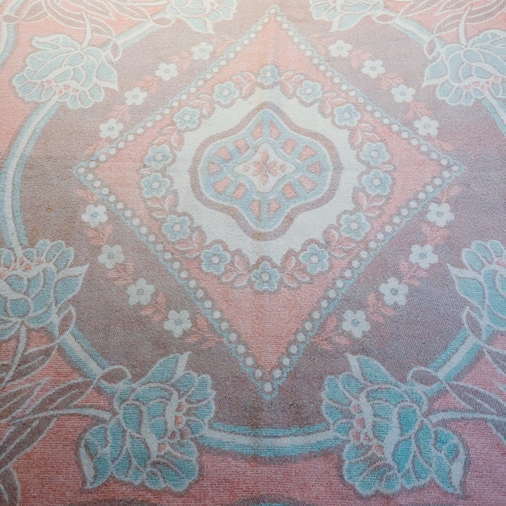 Vintage Wool Orr Health Felt & Blanket Company Holland Tulip Floral Throw - Picture 10 of 11